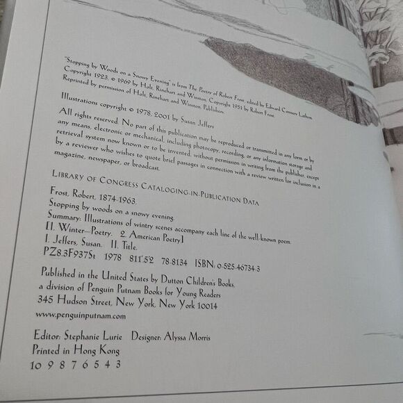 Stopping by Woods on a Snowy Evening By Robert Frost Illustrated Hardcover New - Picture 8 of 13